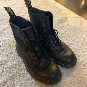 Doc Marten Luana Black Leather Combat Boots